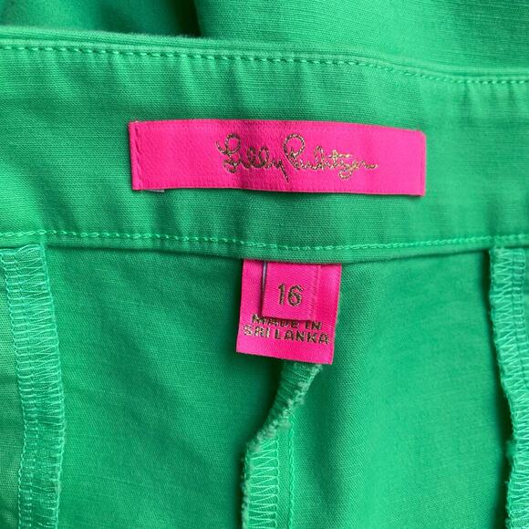 Lilly Pulitzer Alessi Stretch Short Cabana Green Side Zip 4.5" Inseam Size 16 - Picture 6 of 8